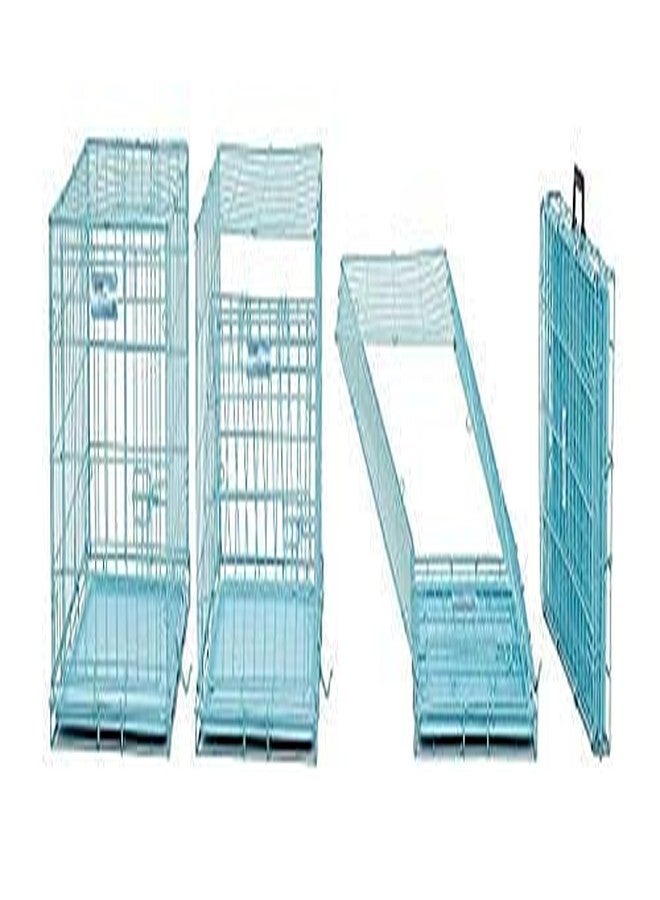 Smart Pups 24 inch cage Double Door wth Removable Tray cage/cat Kennel 24 inch Sky Blue - Image 2